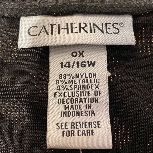 C womens Catherine’s 3/4 sleeve stretch metallic plus size blouse 16W. EUC!!! - Picture 4 of 4